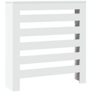 VidaXL Cache-radiateur blanc 78x20x82 cm bois d'ingénierie, bouchon de radiateur, cache-radiateur haut, radiateur à profil réduit