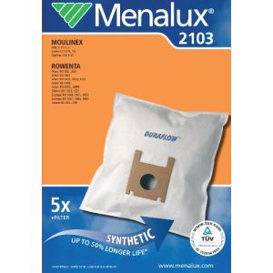 Menalux 2103 - 5 sacs + 1 filtre Duraflow pour aspirateurs