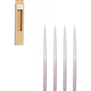 Mica Decorations Dip-dye Dinner Candle - Lot de 4 - H28 cm - Lilas
