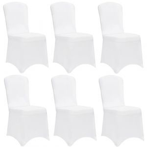 Housse de chaise, lot de 6, blanc OEKO-TEX