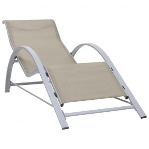 Image de VidaXL Chaise longue Textilène et aluminium Crème