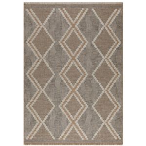 Nazar Tapis intérieur/extérieur aspect jute motif scandinave bleu -120x170