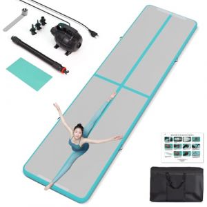 Leogreen Tapis de Gymnastique 10cm Haut Tapis Entraînement Epais 4M Tapis de Gym Gonflable Airtrack Piste Gonflable Gymnastique