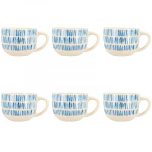 Novastyl Lot de 6 tasses en grès 45cl, CORFU