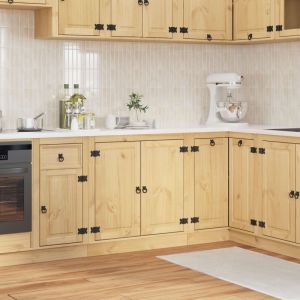 VidaXL Armoire en pin massif - Miel - 80x46x815 cm - Grand espace de stockage - 1 &eacute;tag&egrave;re - 2 portes