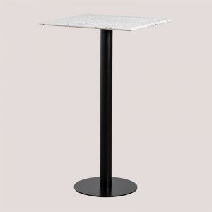 Table Haute de Bar Carrée en Terrazzo (60x60 cm) Dolce SKLUM Blanc 102 cm