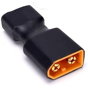 Adaptateur Connecteur Mâle XT60 à Femelle T-Plug Conversion sans Fil Facile et Rapide Léger et Compact, Rouge Noir, Plastique