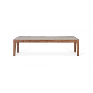 Décoration d'Autrefois Banc en bois d'acacia massif recouvert de tissu
