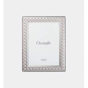 Image de Christofle Cadre &agrave; photo en argent massif - pour photo de 10 x 15 cm - PERLES