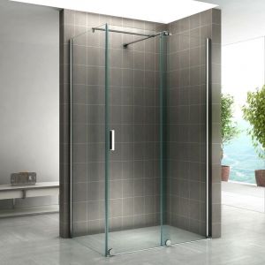 NAPOLI Cabine de douche 90x120 cm coulissante (porte 120) verre 8 mm transparent