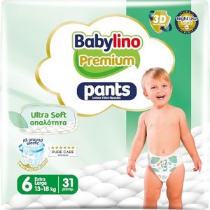 Babylino Premium Pants, Pannolini a mutandina Taglia 6 ULTRA SOFT, XL (13-18kg), 31 Unità
