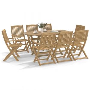 VidaXL Chaises de jardin pliantes lot de 8 54,5x58x90 cm bois d'acacia, chaise de jardin en bois, chaise pliable, meuble d'extérieur