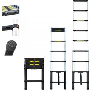 Echelle telescopique 2,6m TELESCOO9, Aluminium, Pliable, Extensible, Hauteur de travail max 3,5m, Standart EN131, Garantie 5 ans, Hostrom