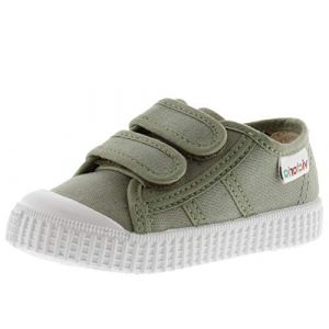 Victoria 136606-KIDS Basket Basse 1915 Toile avec Fermeture Scratch Plateau Mixte Enfant Aloe 24