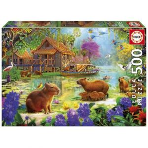Educa Puzzle 500 pi&egrave;ces : Capybara Village