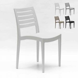 Image de Grand Soleil Chaise empilable polypropylène pour maison, endroits publics et extérieur FIRENZE | Blanc