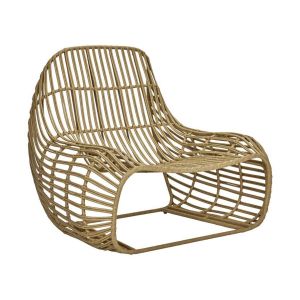 House Doctor Fauteuil de jardin imitation osier et fer 103x84x85cm Hdrelax
