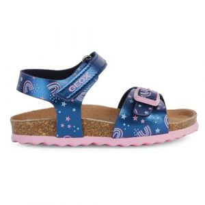Geox Bébé Fille B Sandal Chalki Girl, Bleu Marine Lt Pink, 24 EU