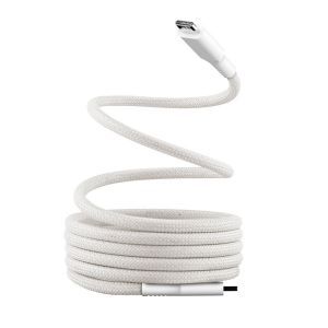 T'nB Câble USB-C vers USB-C avec gaine magnétique anti nœuds - 1,5 m - Blanc