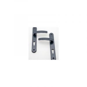 Quincadeco Poignée de porte Elona gris ral 7016 trou cylindre