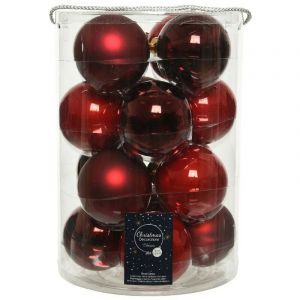 Kaemingk Boules de Noël en verre à suspendre 8 cm Rouge. 16 sept.