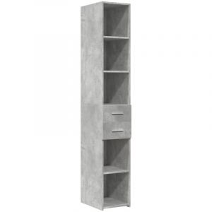 VidaXL Buffet haut gris béton 30x42,5x185 cm bois d'ingénierie