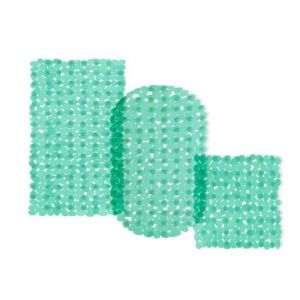 Tapis de bain Bulle Vert-Transparent Tapis de bain 68 x 36cm Ovale