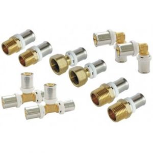 Assortiment de 10 raccords &agrave; sertir pour Multicouche &Oslash;16 (droits, coudes et t&eacute;s)