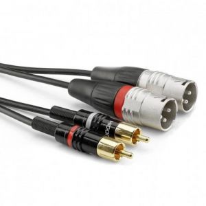 Hicon HBP-M2C2-0150 audio Câble adaptateur [2x Cinch-RCA mâle - 2x xlr mâle 3 pôles] 1.50 m noir - Sommer Cable