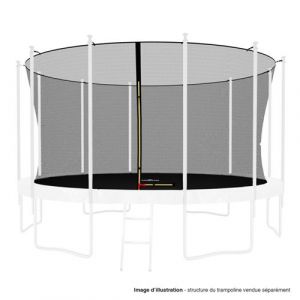 Filet intérieur de sécurité pour trampoline avec bouchons hauts de perches et ficelle : ø 13Ft, 12 Perches