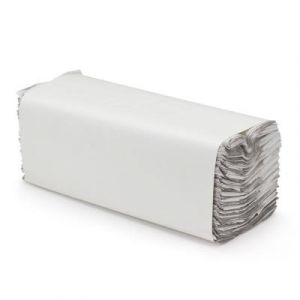 MONDOFFICE Essuie-mains pliage en C simple épaisseur gaufrés recyclés 330 mm blanc naturel - Lot de 24 paquets 168 feuilles