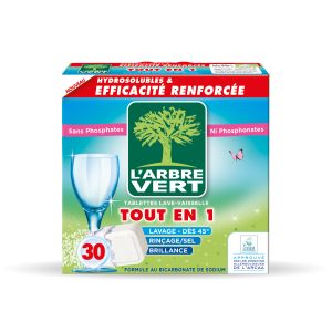 L'Arbre Vert Tablettes Tout en1 lave-vaisselle - Boîte de 30 tablettes