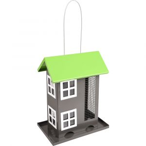 Flamingo Mangeoire maisonnette 2 en 1 graines et noix, pour oiseaux Gris
