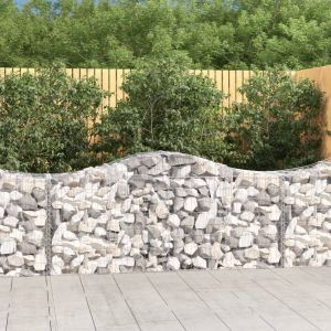 VidaXL Paniers à gabions arqués 9 pcs 200x50x80/100 cm Fer galvanisé