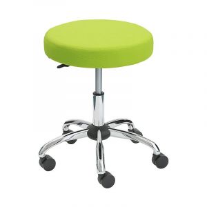 Certeo Tabouret LARS, Ø assise 460 mm habillage vert pomme - Coloris habillage: vert pomme