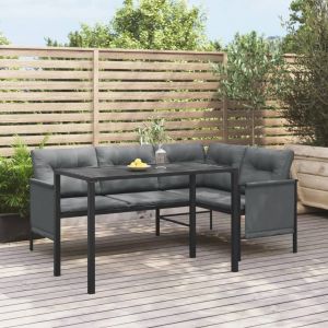 VidaXL Table à manger de jardin anthracite 110x54x70 cm acier
