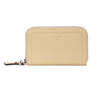 Hexagona Portefeuille Stop RFID - Compatible Cartes de cr&eacute;dit, CNI, permis de Conduire et Carte Grise - pour Femme - Collection Sauvage - Sable - en Cuir