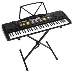Max Pack KD61 - Clavier/Piano 61 Touches avec Support | Piano Électronique Portable pour Débutants - Modèle Noir