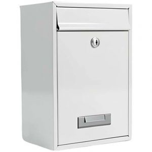 Avizar Bo&icirc;te aux lettres murale - Compacte - M&eacute;tal - Serrure &agrave; cl&eacute; - 32x22x8.5 cm