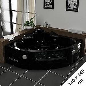 Distribain Baignoire balneo Maeva Black 39 jets