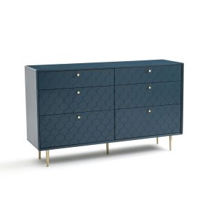 Commode 6 tiroirs, Luxore Bleu De Prusse Taille Taille Unique