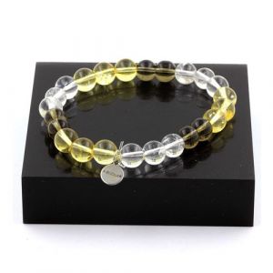 Bracelet Perles Quartz + Citrine + Quartz fumé 8 mm - A Bijoux