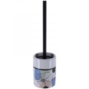 Tendance Brosse WC avec support en céramique déco Flowers Bleu et Vert