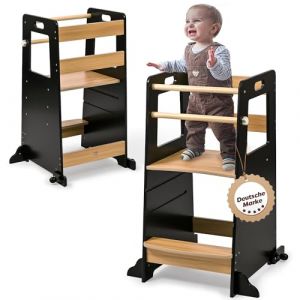 Baby Vivo Tour d'apprentissage en Bois - réglable en Hauteur Noir