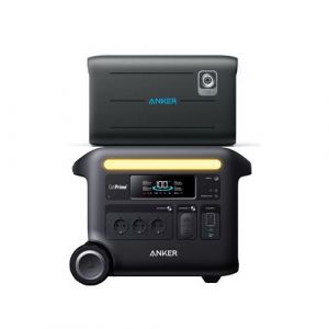Anker Kit SOLIX F2600 Station électrique Professionnelle avec BP2600 Batterie d'Extension, Batterie nomade 5120 Wh, 3*AC 2400W