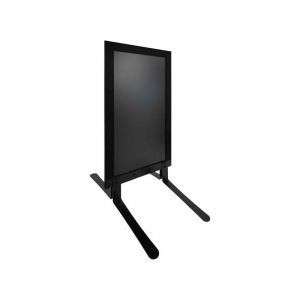 Interface Plv - Panneau trottoir cadre bois noir sur piètement noir effet ressorts dimensions 124 x 63,5 cm