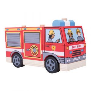 Bigjigs Toys Camion de Pompiers empilable