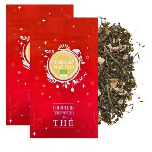 Thé vert sencha "Féérie de Noël Bio" - 2 x sachets de 100 g r- COMPTOIR FRANÇAIS DU THÉ