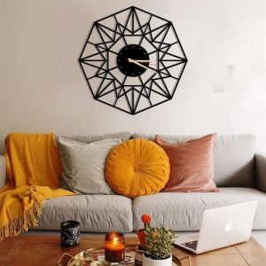 Octogone Horloge murale industriel en métal - 50cm DEKORY