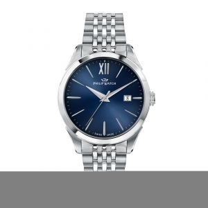 Philip Watch Montre pour homme en AcierAcier en forme de rond de forme Rond, couleur : BLEU, fonctionnalités : 5 ATM - 0.131 g - R8253217002